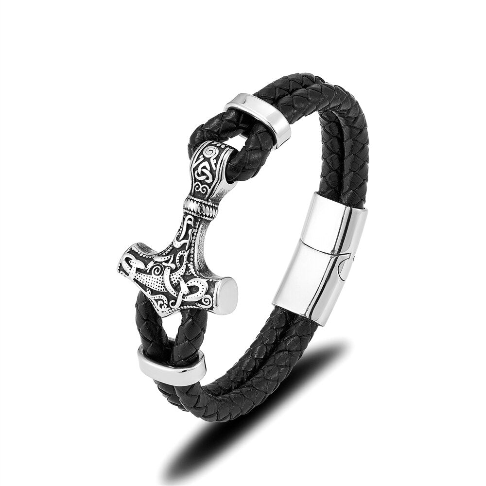 Bracelet Viking Pendentif Mjolnir