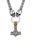 Collier Viking Mjolnir Et Crânes