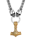 Collier Viking Mjolnir Et Crânes