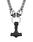 Collier Viking Mjolnir Et Crânes