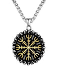 Collier Viking Heaume De La Peur Et Runes