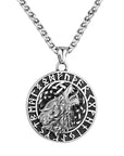 Collier VikingTête De Fenrir Et Runes