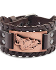 Bracelet Viking En Cuir Loup Fenrir