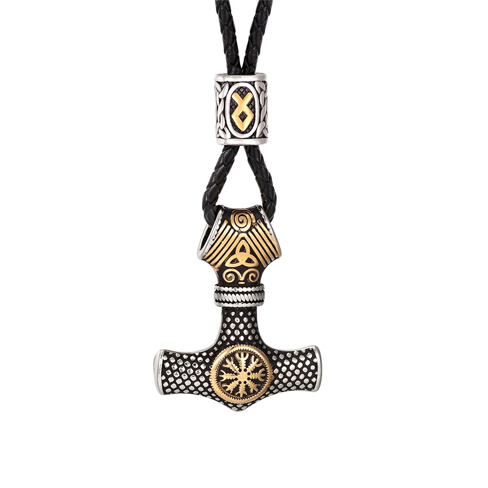 Bijou Argent Sterling Collier Viking Mjolnir - Marteau De Thor En Argent S925 - Chaîne Incluse - Style Nordique Bijou Nordique Mjolnir Protection Force