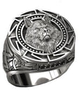 Bague tête de loup Viking