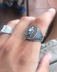 Bague tête de loup Viking