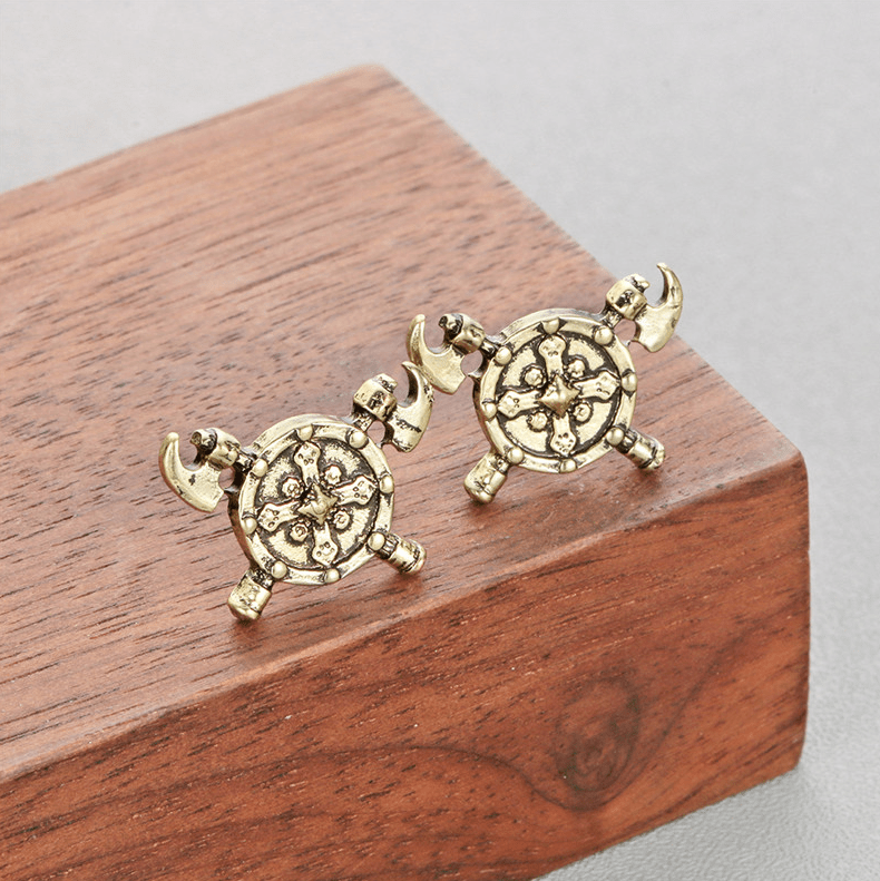 Boucles d'oreilles Vikings - Hache & Bouclier