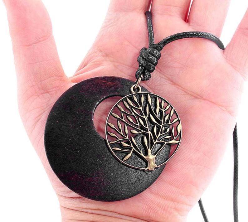 Collier Arbre de vie bois - Ethnic
