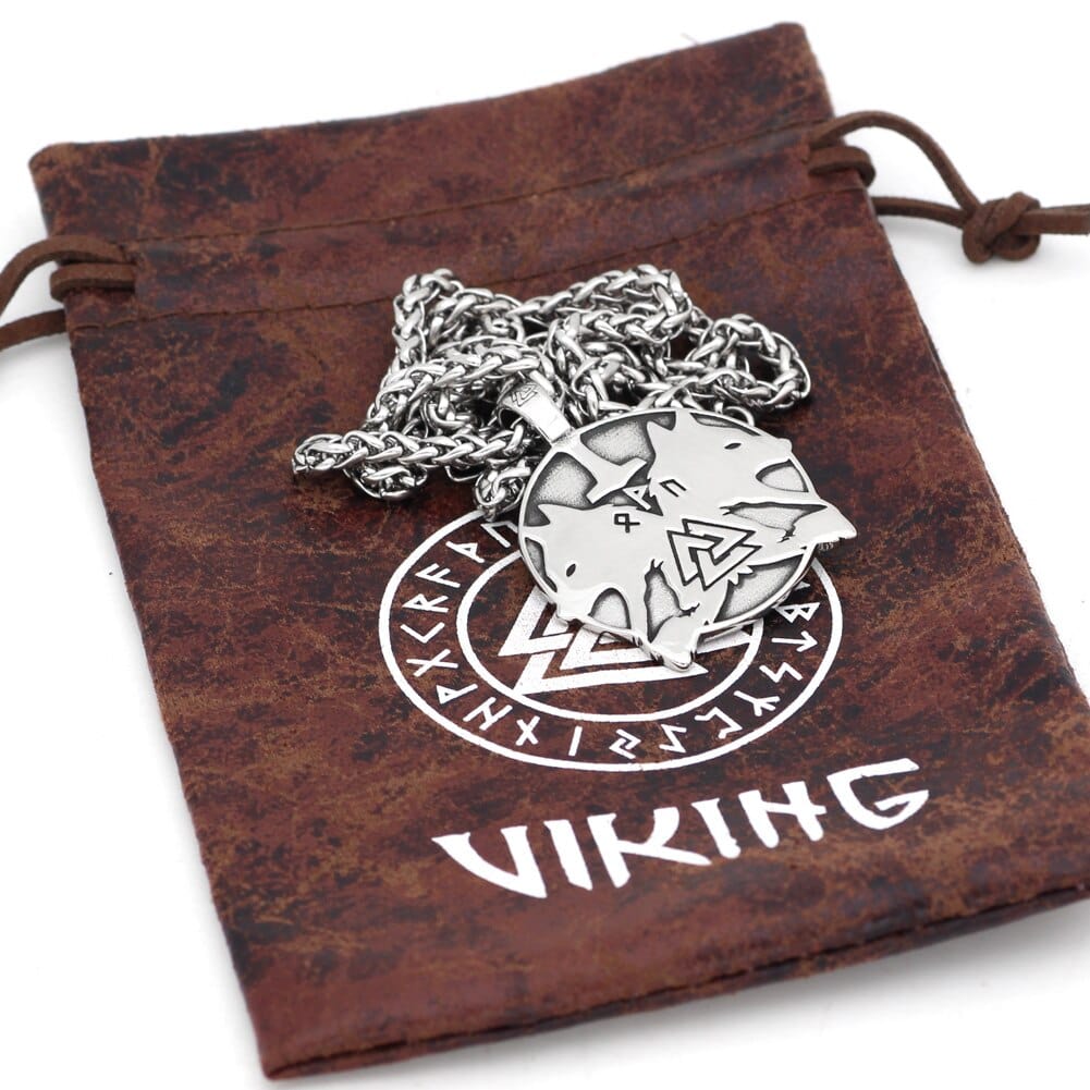 Collier Loup Fenrir Et Valknut