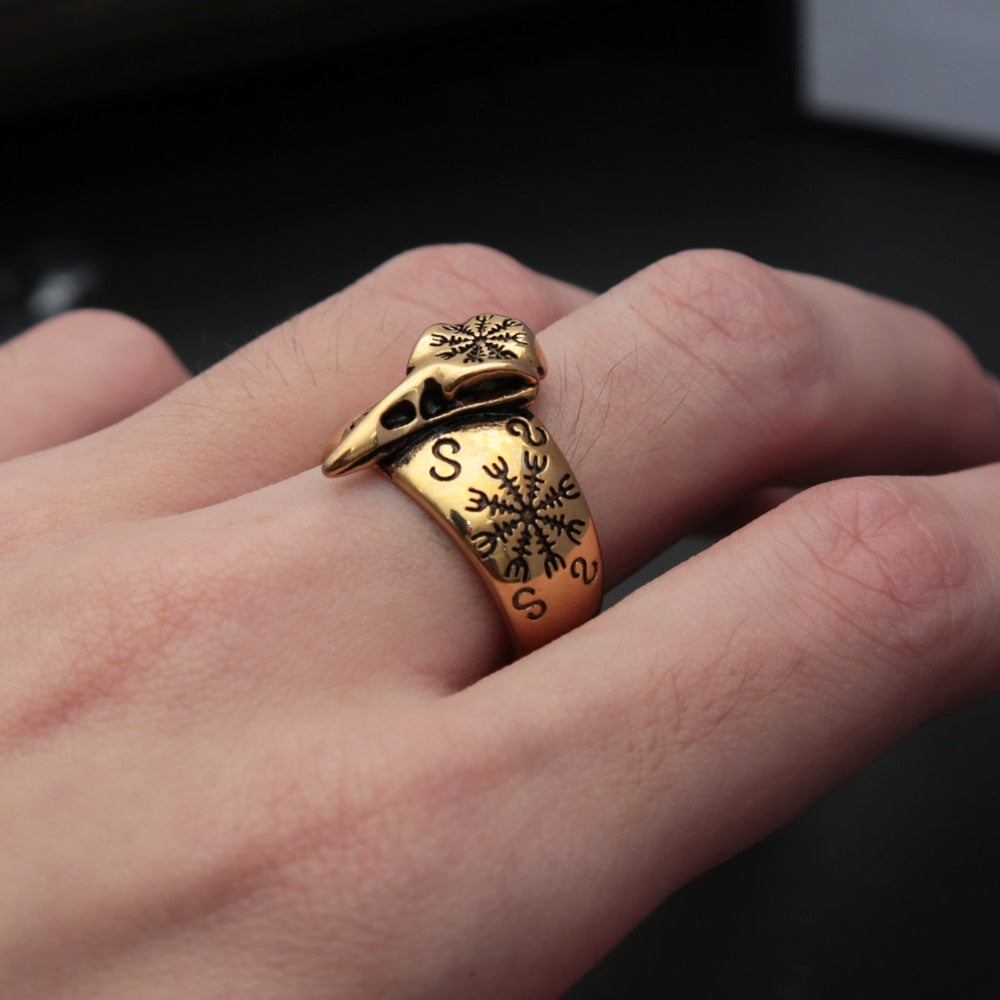 Bague Viking Crâne De Corbeau
