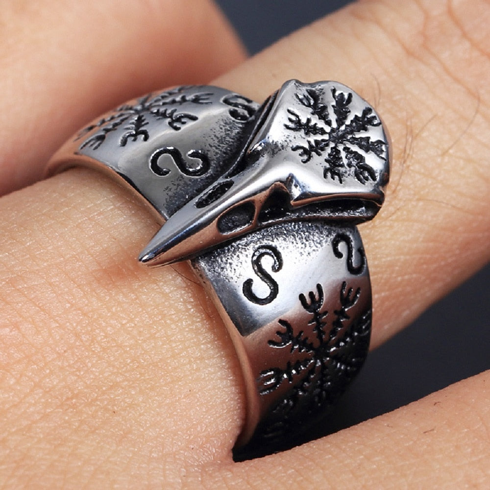 Bague Viking Crâne De Corbeau
