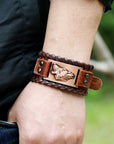 Bracelet Viking En Cuir Loup Fenrir