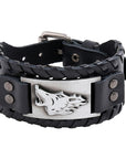 Bracelet Viking En Cuir Loup Fenrir