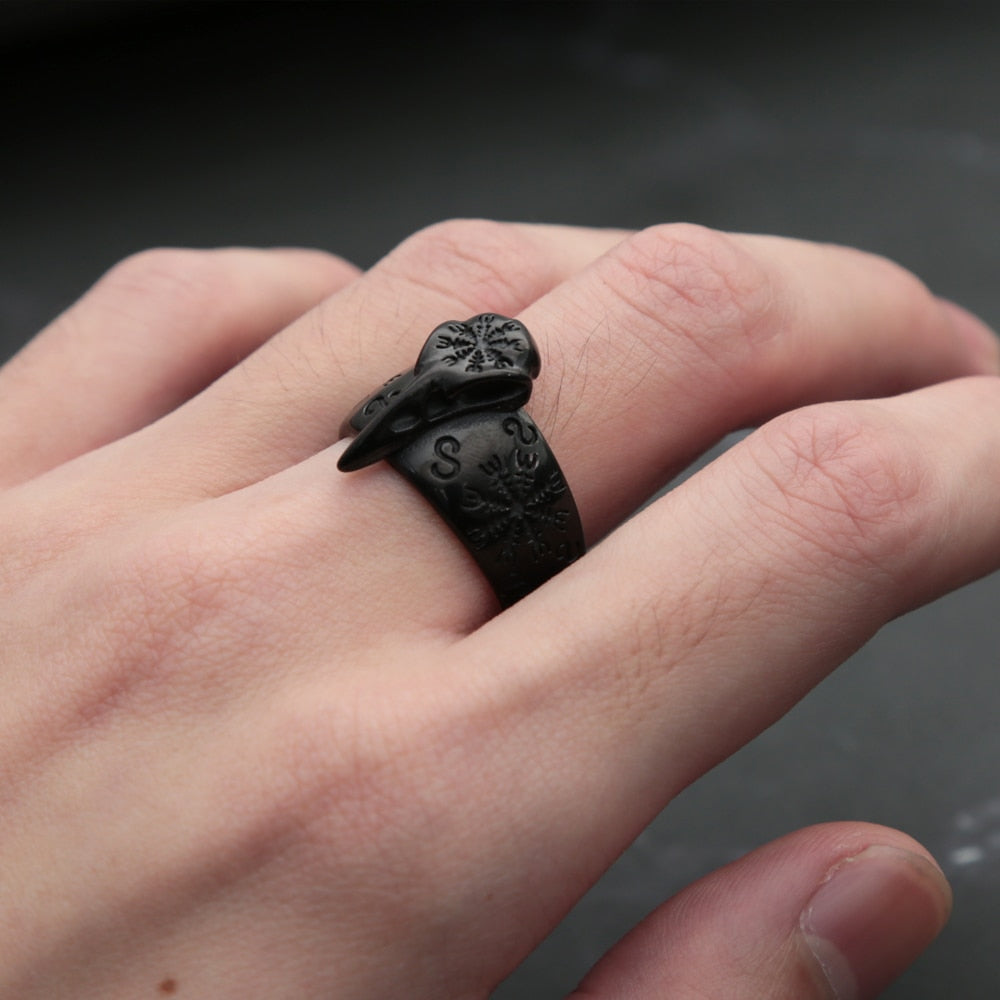 Bague Viking Crâne De Corbeau
