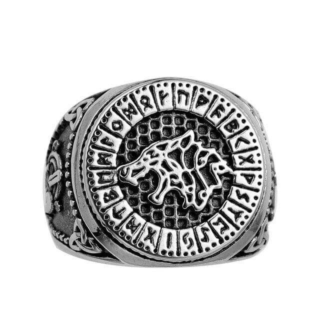 Anneau Loup Runes Celtiques