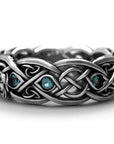 Bague de loup celtique bleue