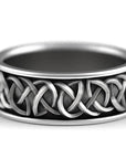Bague sculptée loup celtique