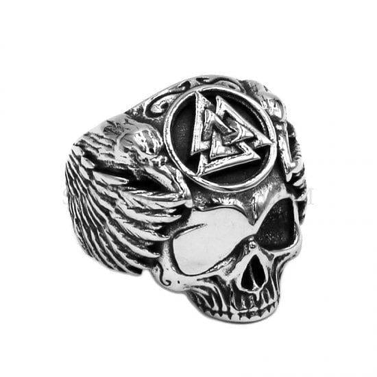 BAGUE VIKING - Crâne Valknut