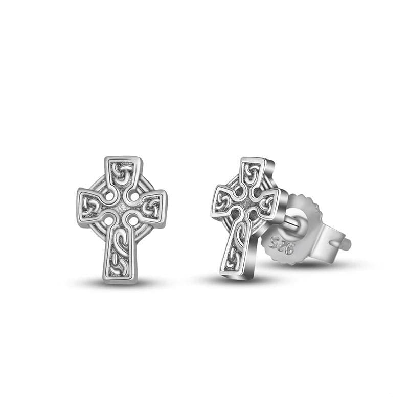 Boucles d'oreilles viking - croix celtique | Argent