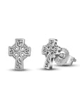 Boucles d'oreilles viking - croix celtique | Argent