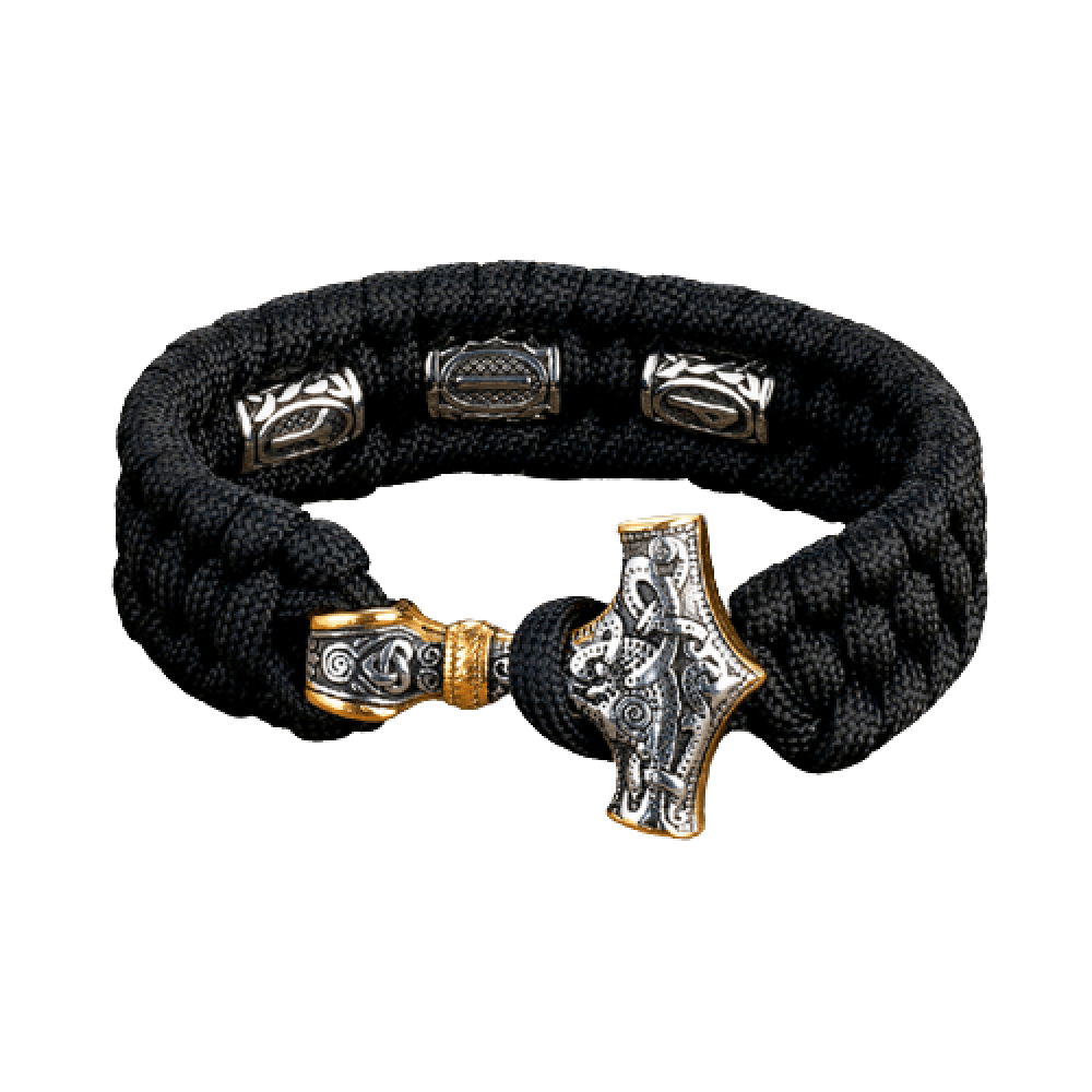 BRACELET CORDE NOIR - MJÖLLNIR