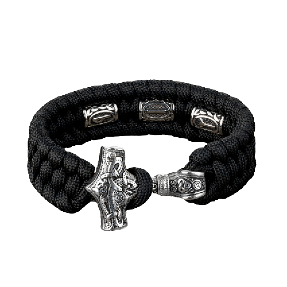 BRACELET CORDE NOIR - MJÖLLNIR