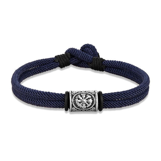 BRACELET CORDON BLEU MARINE - RUNES