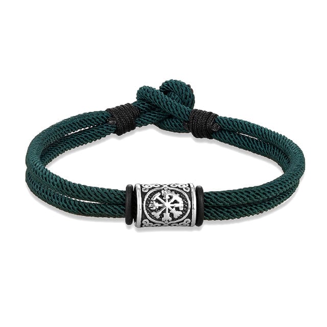 BRACELET CORDON VERT - RUNES