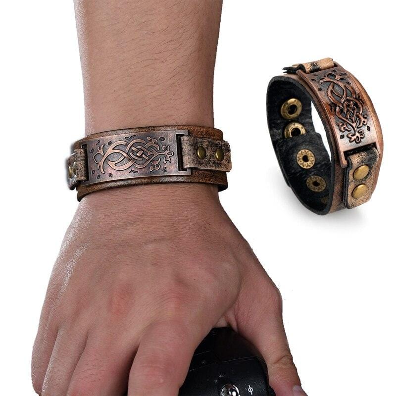 Bracelet de force en cuir celtique
