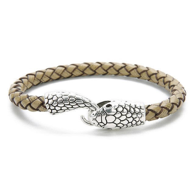 BRACELET SERPENT - BEIGE ARGENT