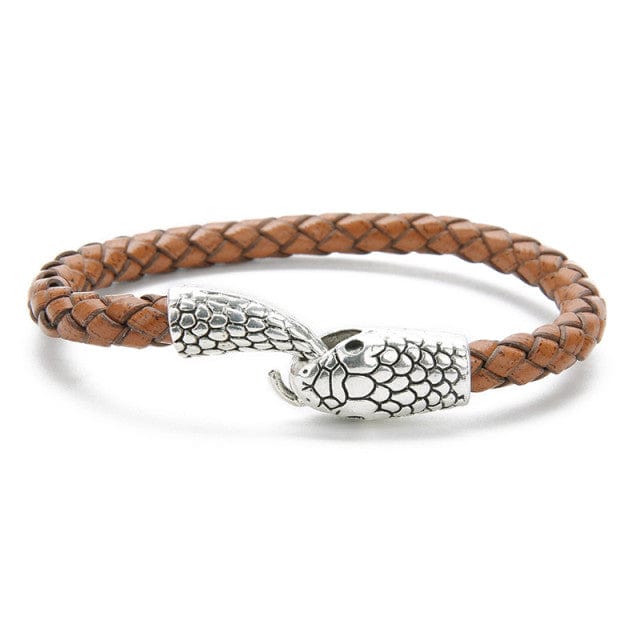 BRACELET SERPENT - CAMEL ARGENT