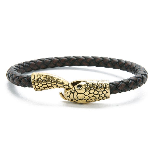 BRACELET SERPENT - MARRON DORÉ