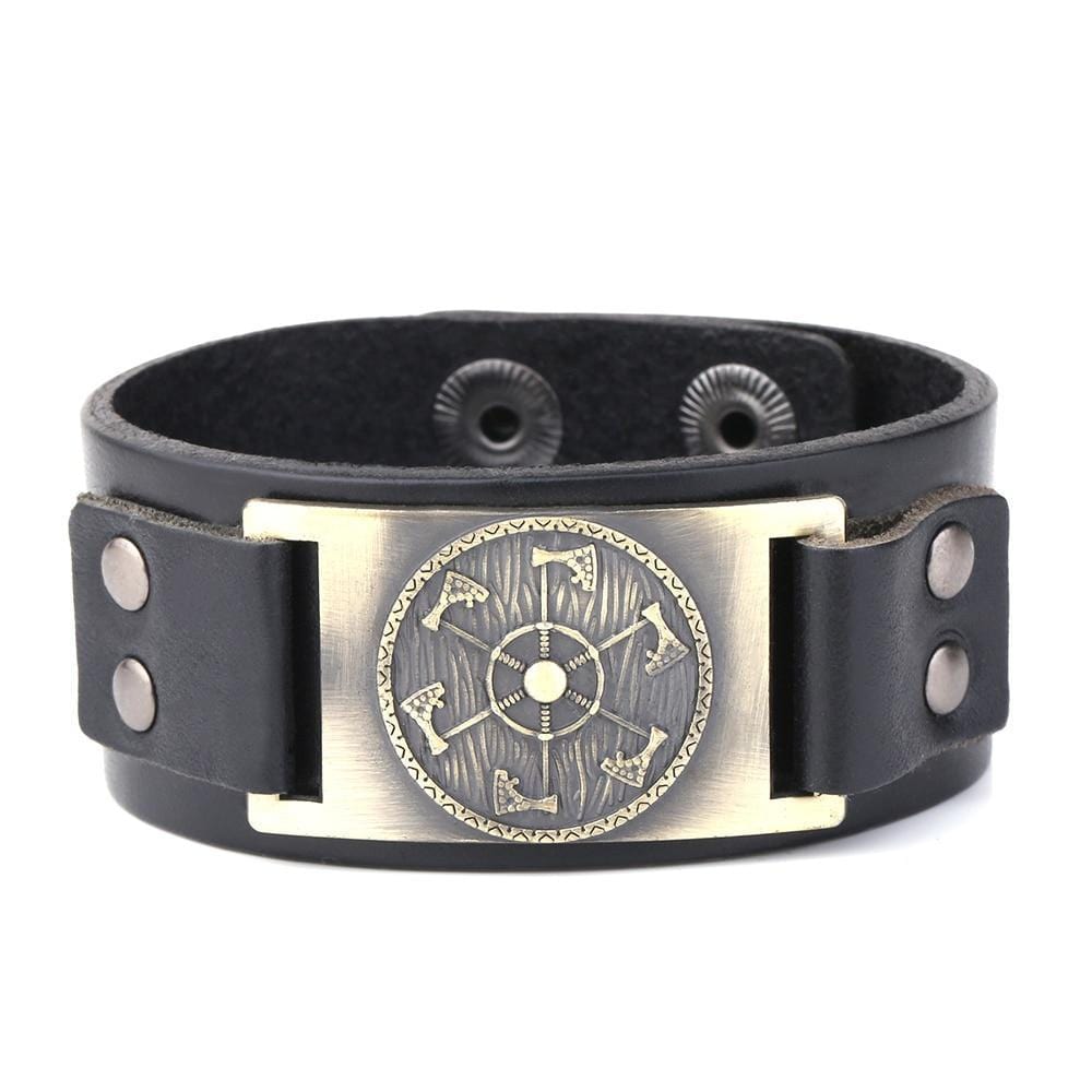 BRACELET VIKING - Bouclier & Hache