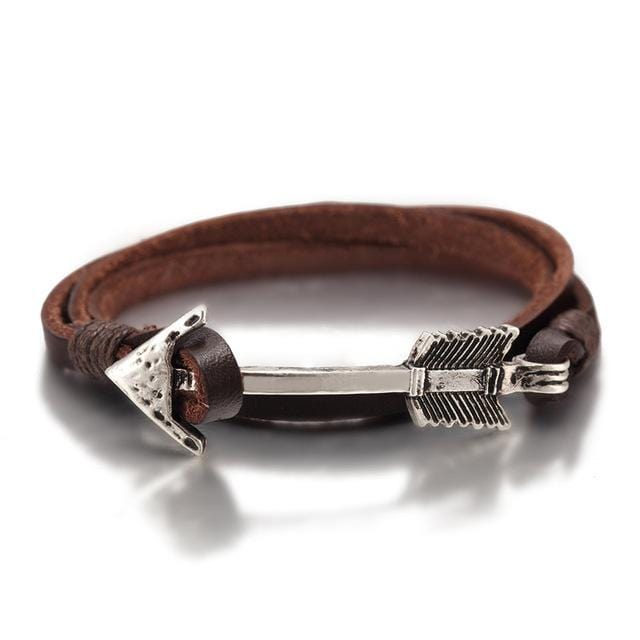 BRACELET VIKING - Cuir &amp; Flèche