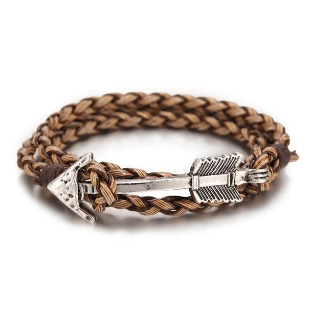 BRACELET VIKING - Cuir &amp; Flèche