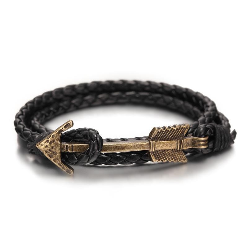 BRACELET VIKING - Cuir & Flèche
