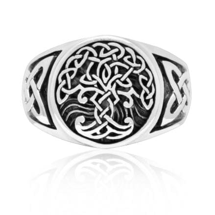 Chevalière celtique arbre de vie Yggdrasil
