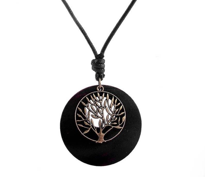 Collier Arbre de vie bois - Ethnic