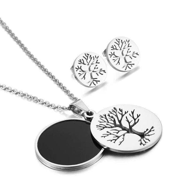 Collier & Boucles D'oreilles Arbre De Vie