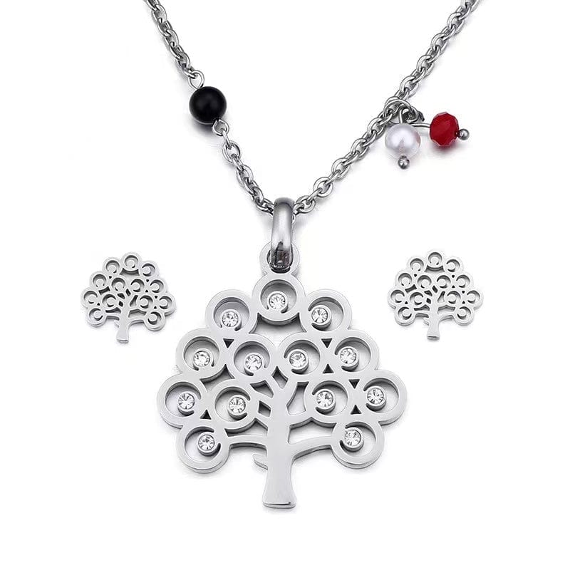 Collier & Boucles D'oreilles Arbre De Vie