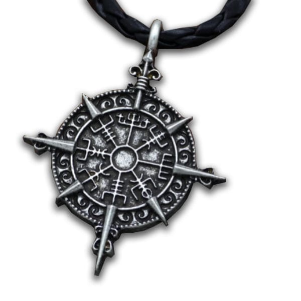 COLLIER BOUSSOLE - RUNES VIKING