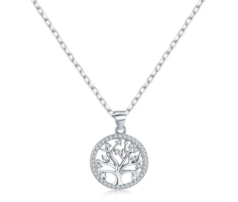 COLLIER CERCLE ARBRE DE VIE ARGENT