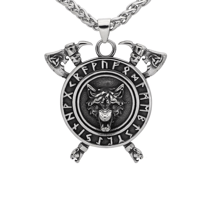 Collier Loup Fenrir Et Runes