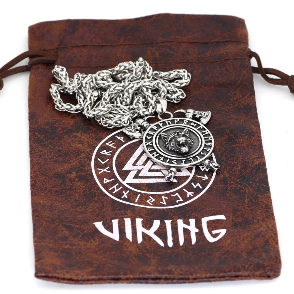 Collier Loup Fenrir Et Runes