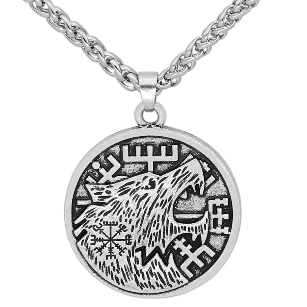 Collier Loup Fenrir Et Runes