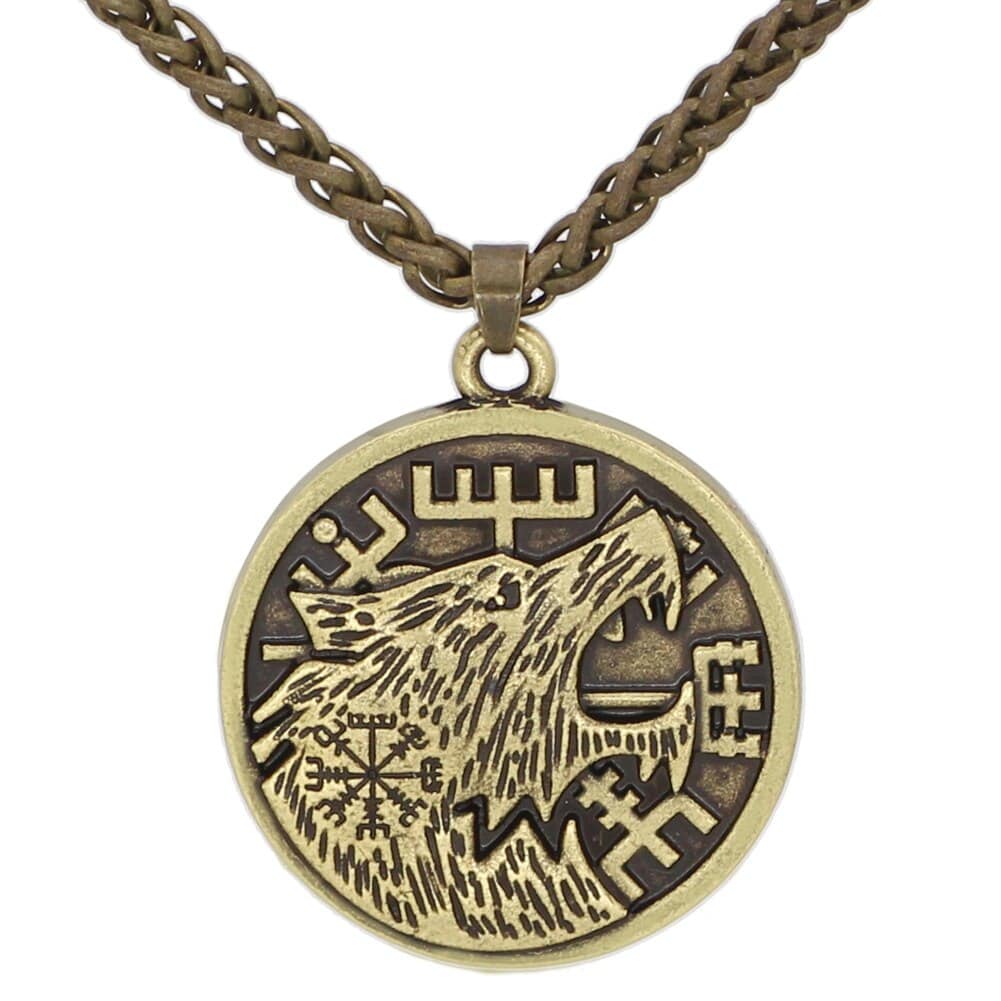 Collier Loup Fenrir Et Runes