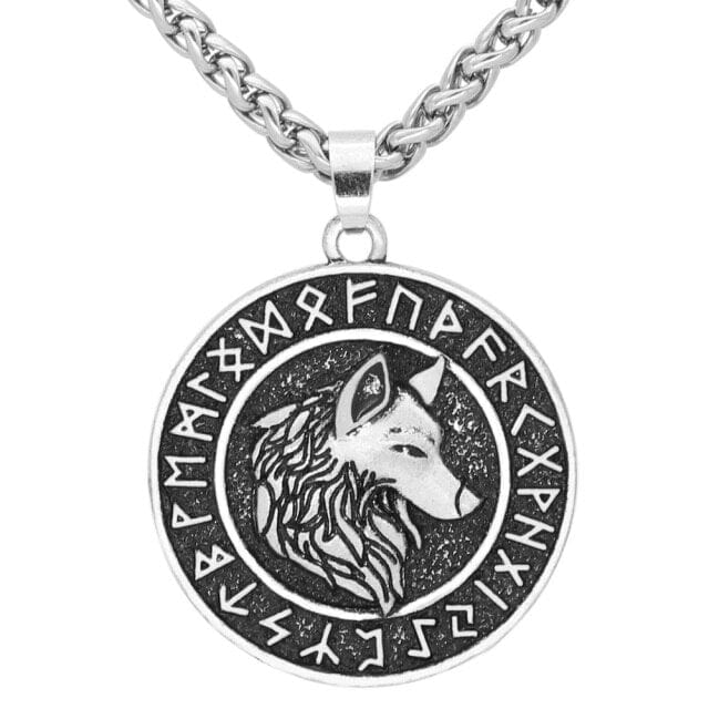 Collier Loup Fenrir Et Runes