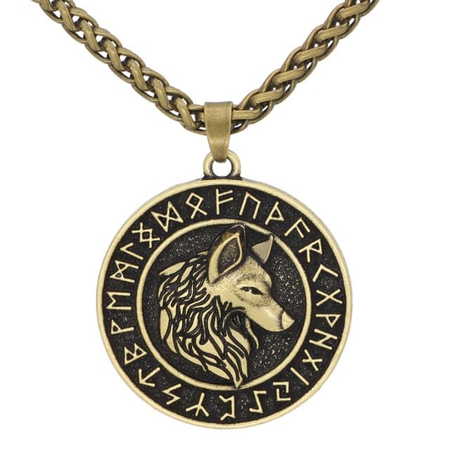 Collier Loup Fenrir Et Runes