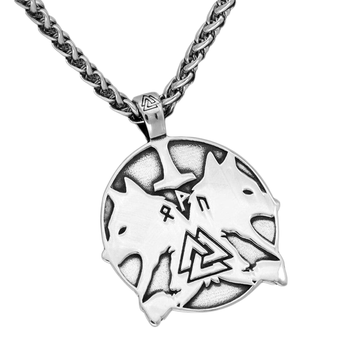 Collier Loup Fenrir Et Valknut