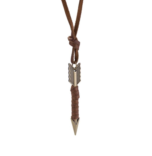 COLLIER VIKING - CUIR & FLÈCHE